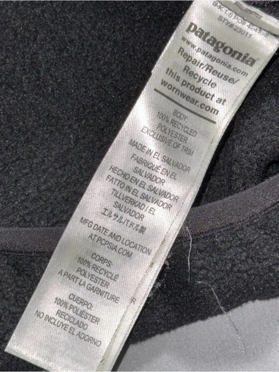 Patagonia Synchilla Vest Mens XL Black Fleece Full Zip Chest Pocket Outdoor - Picture 4 of 7